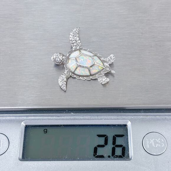 Opal Sea Turtle Pendant | Sterling Silver 925 - Picture 7 of 7